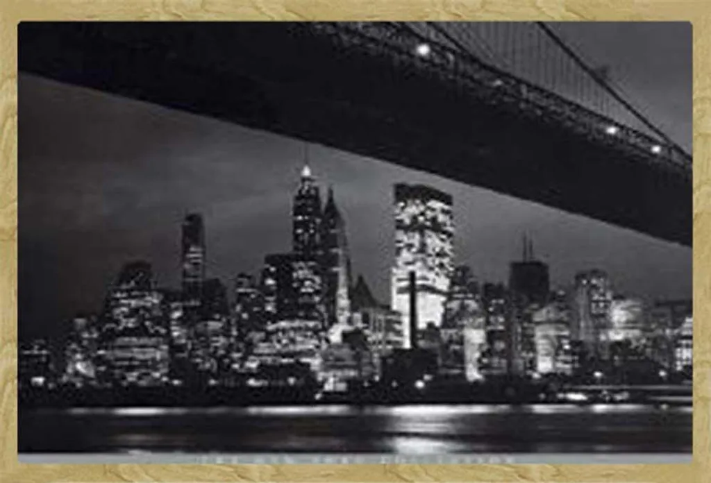 Quadro Brooklyn Bridge Bambini Sicuro Cornice Faggio Shinsuke 61x91