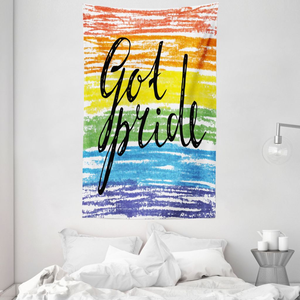 ABAKUHAUS Stolz Wandteppich und Tagesdecke, Got Stolz Sketchy Kunst aus Weiches Mikrofaser Stoff Waschbar ohne Verblassen Digitaldruck, 140 x 230 c...