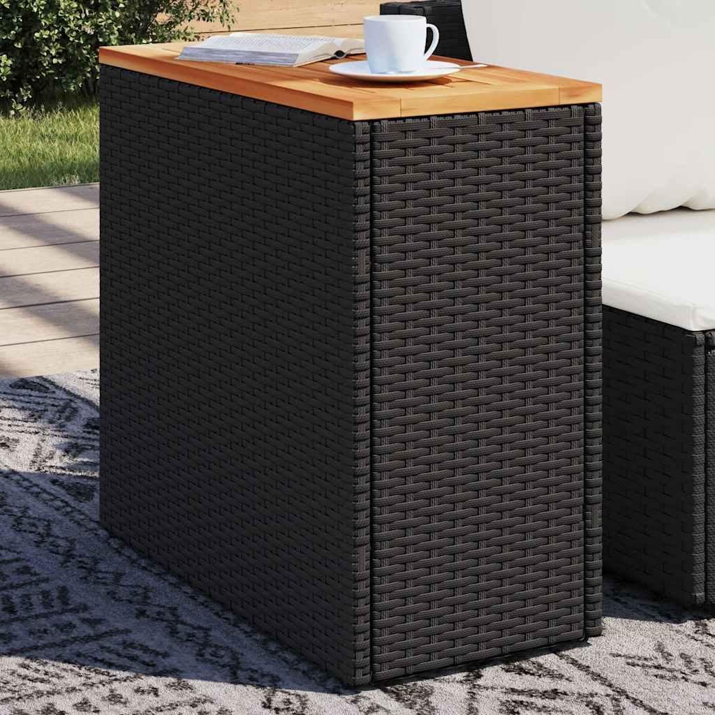 Tavolino da giardino con piano in legno nero 58x27,5x55cm Immagine del prodotto 
