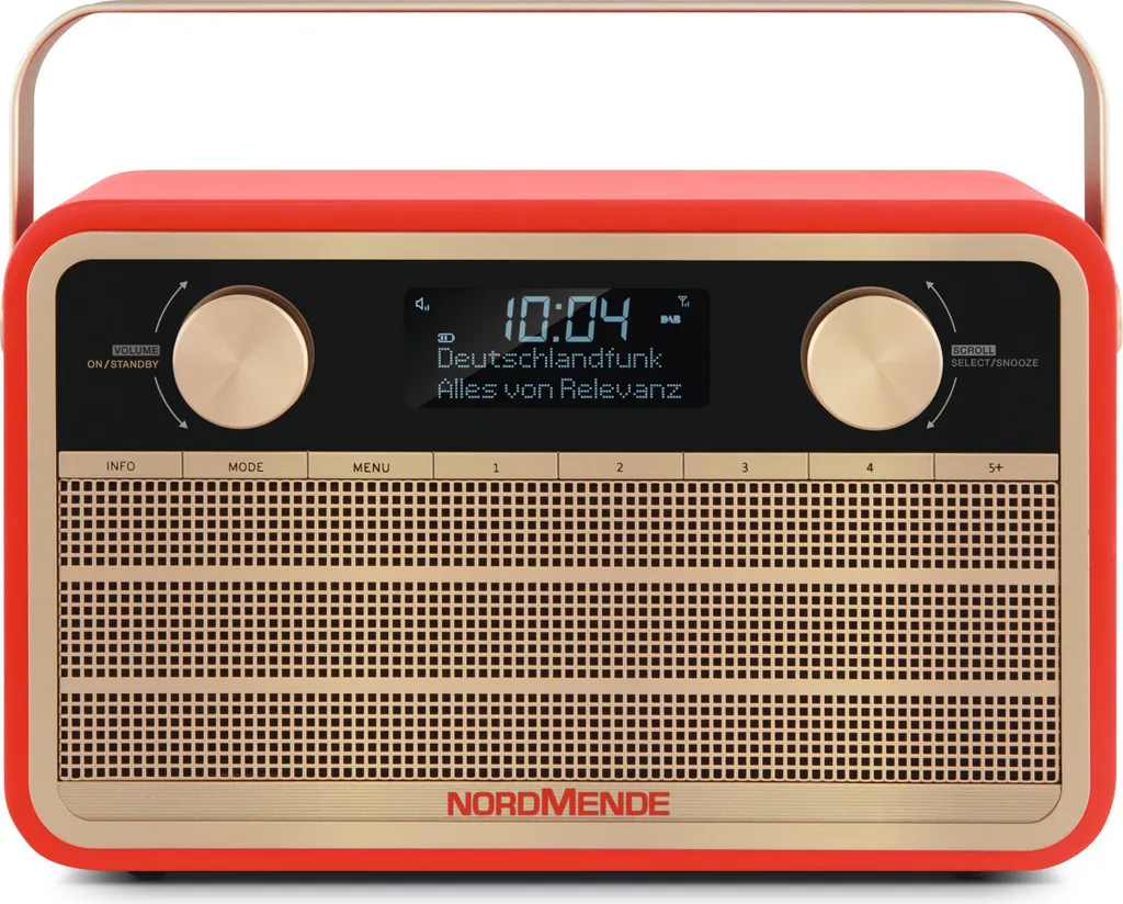 Nordmende Transita 120 Radio DAB+ FM Rosso - Design Retrò Anni 60