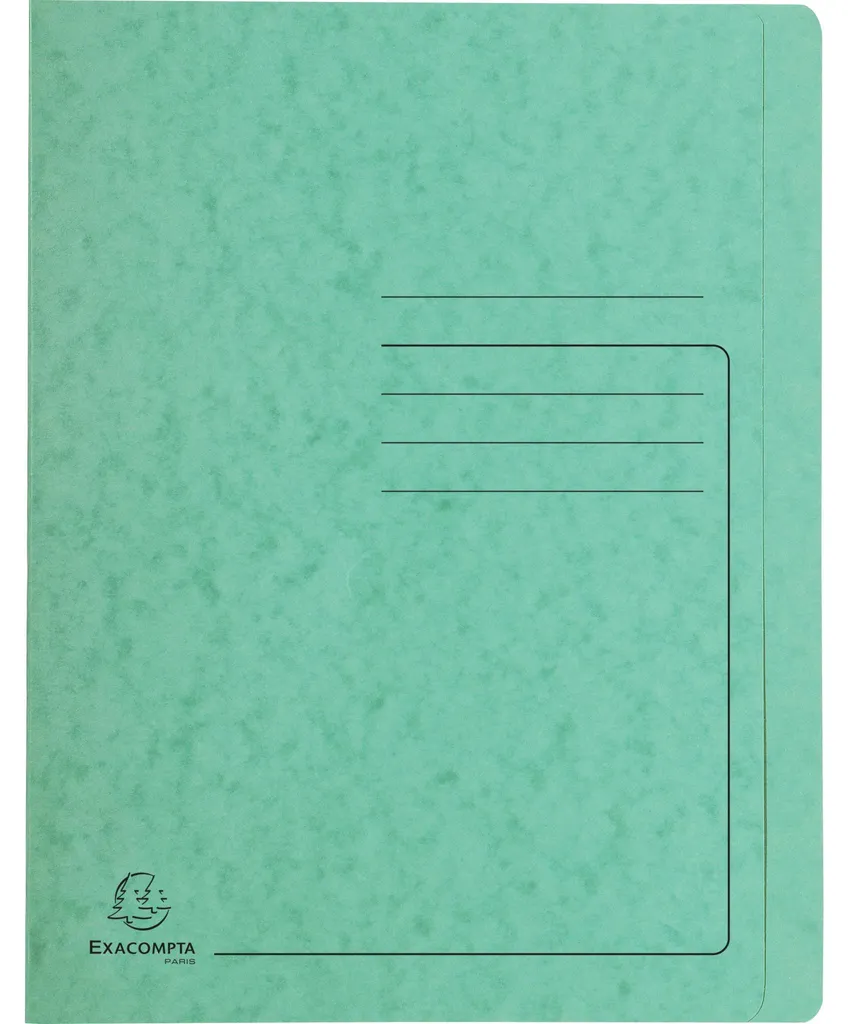 Chemise à Lamelle Rigide 355g Exacompta Vert A4 pour Archivage Durable