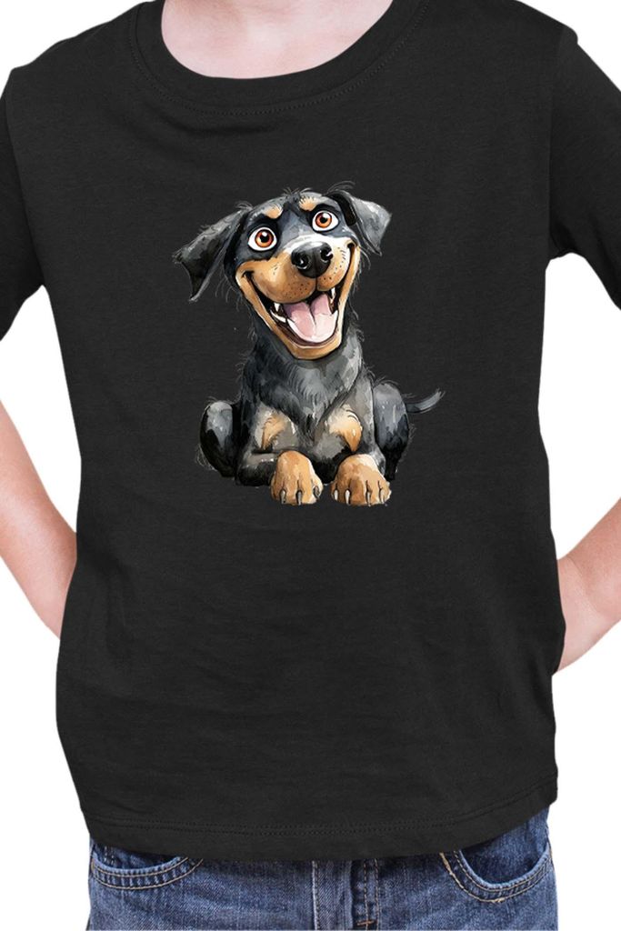 Kinder T-Shirt Funny Dogs Breeds Rottweiler Dog Breed, 12-13 Jahr - 152 / Schwarz