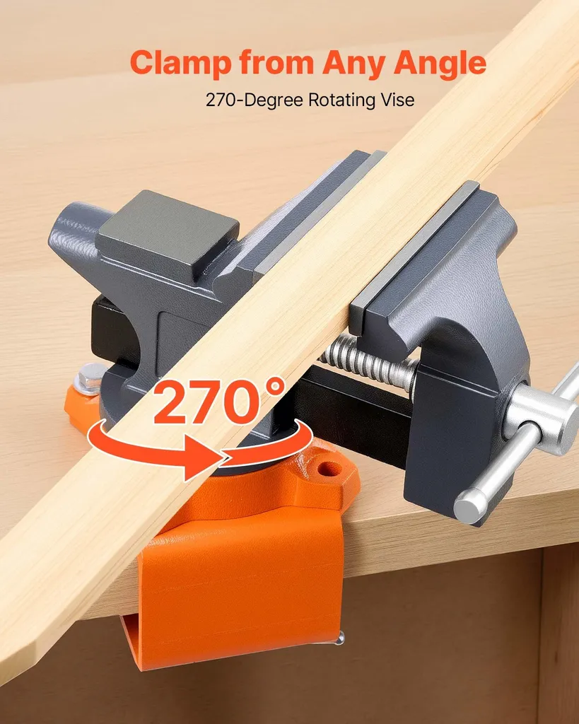 Étau de serrage orientable en fonte 11,43 cm pour établi de garage