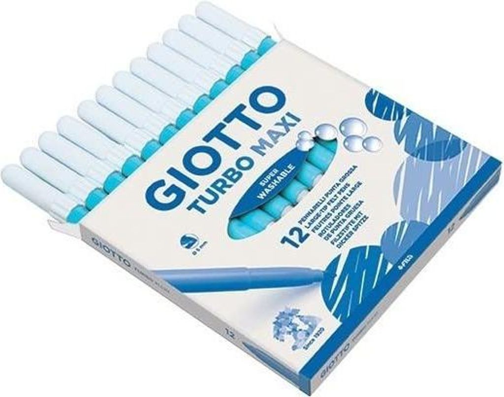 A box of Giotto Turbo Maxi felt-tip pens.
