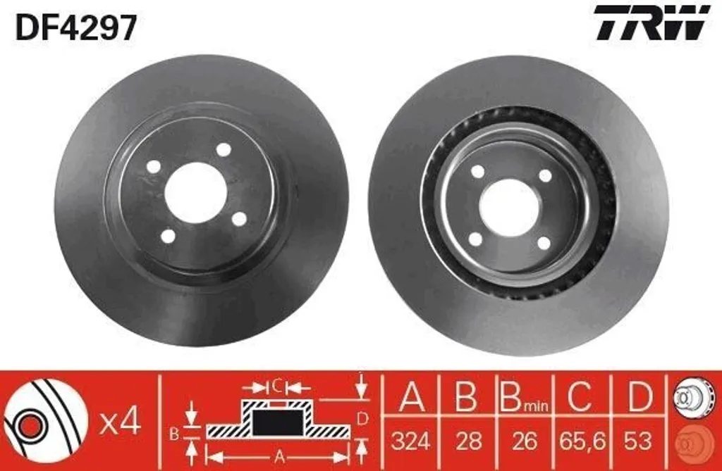 Disque de frein haute performance TRW DF4297 - Standard OE 1M50 1125