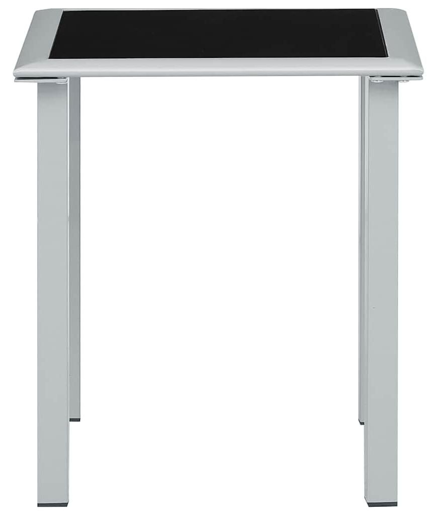 vidaXL Gartentisch Schwarz und Silbern 41x41x45 cm Stahl Produktbild 