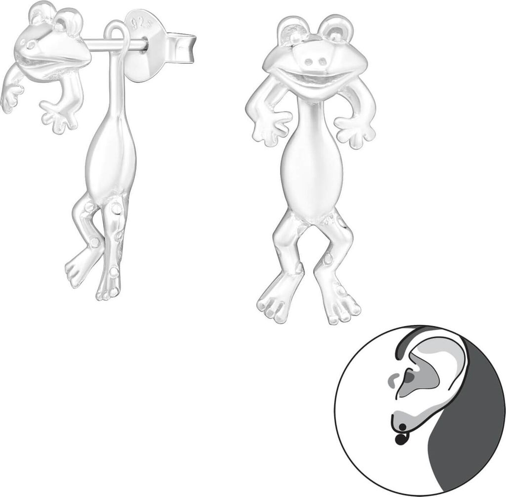 Ohrstecker 925 Sterling Silber Ear Jacket mit Frosch