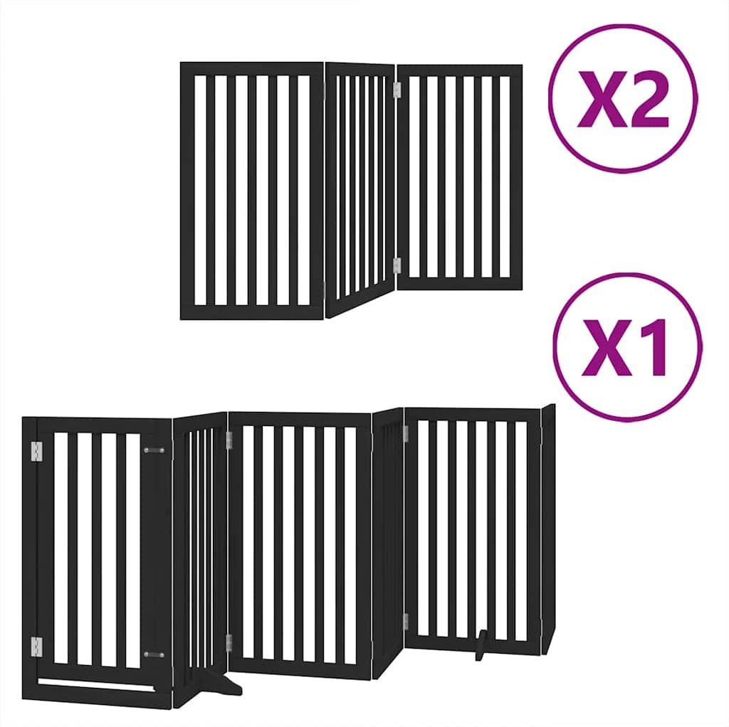 vidaXL 12-dielna brána pre psov s dvierkami skladacia Obrázok produktu 
