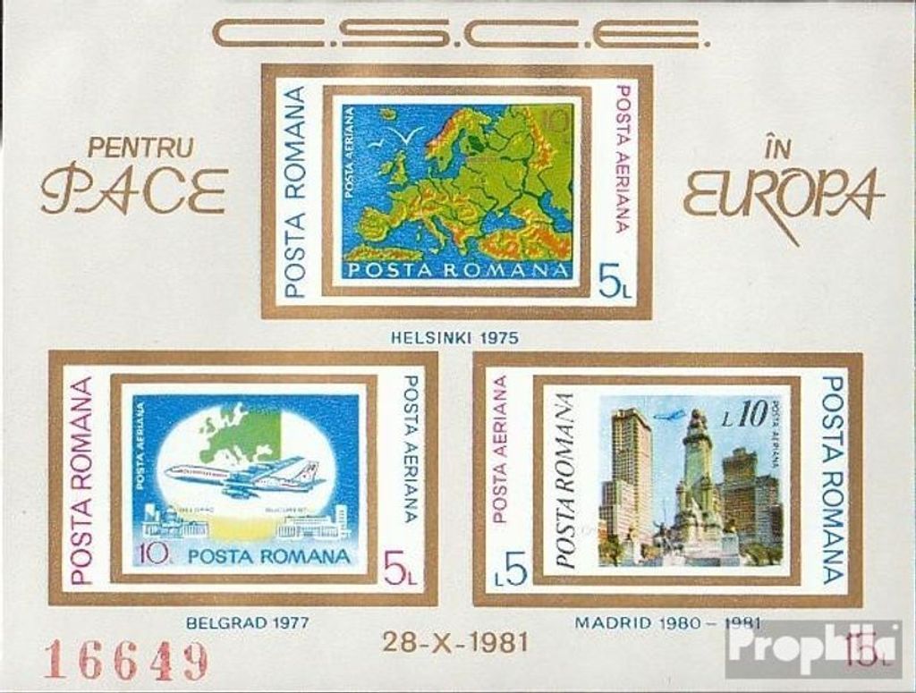 Briefmarken Rumänien 1981 Mi Block183 (kompl.Ausg.) postfrisch KSZE