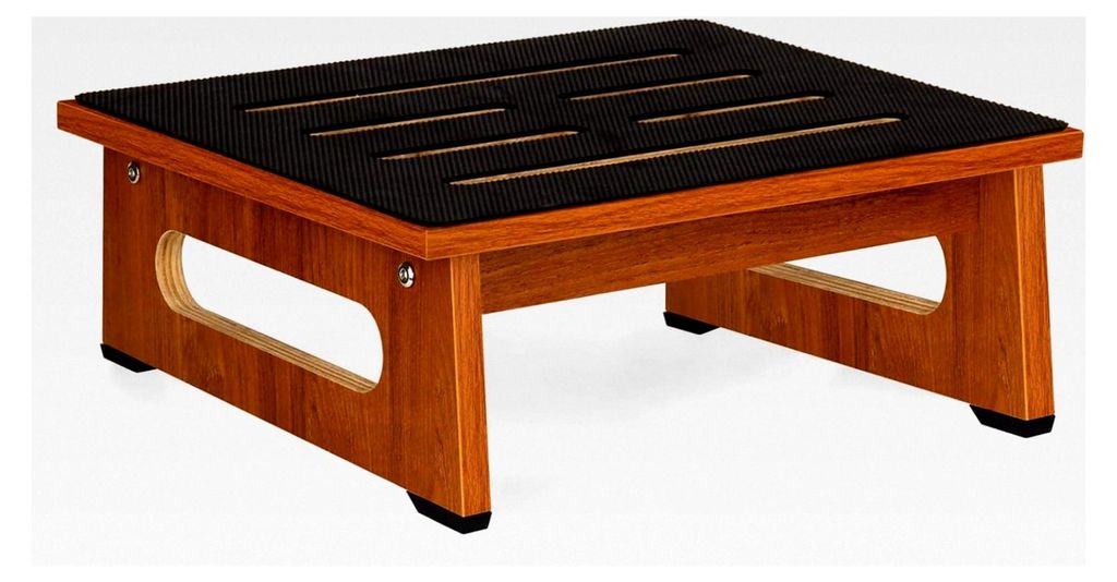 Hölzerner Tritthocker 14 cm für Erwachsene und Senioren mit rutschfester Gummiauflage, für drinnen und draußen, tragbare Aufstehhilfe für Bad,...