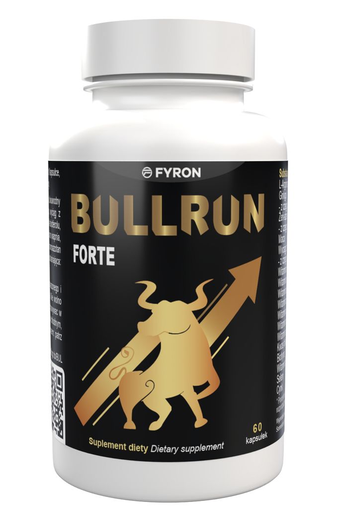 Bullrun Forte - 60 Kapseln hochdosiert - L-Arginin, Zink, Selen, Maca & Ginseng - Original Rezept aus der Schweiz - Vegan & Pflanzlich - 1er Pack
