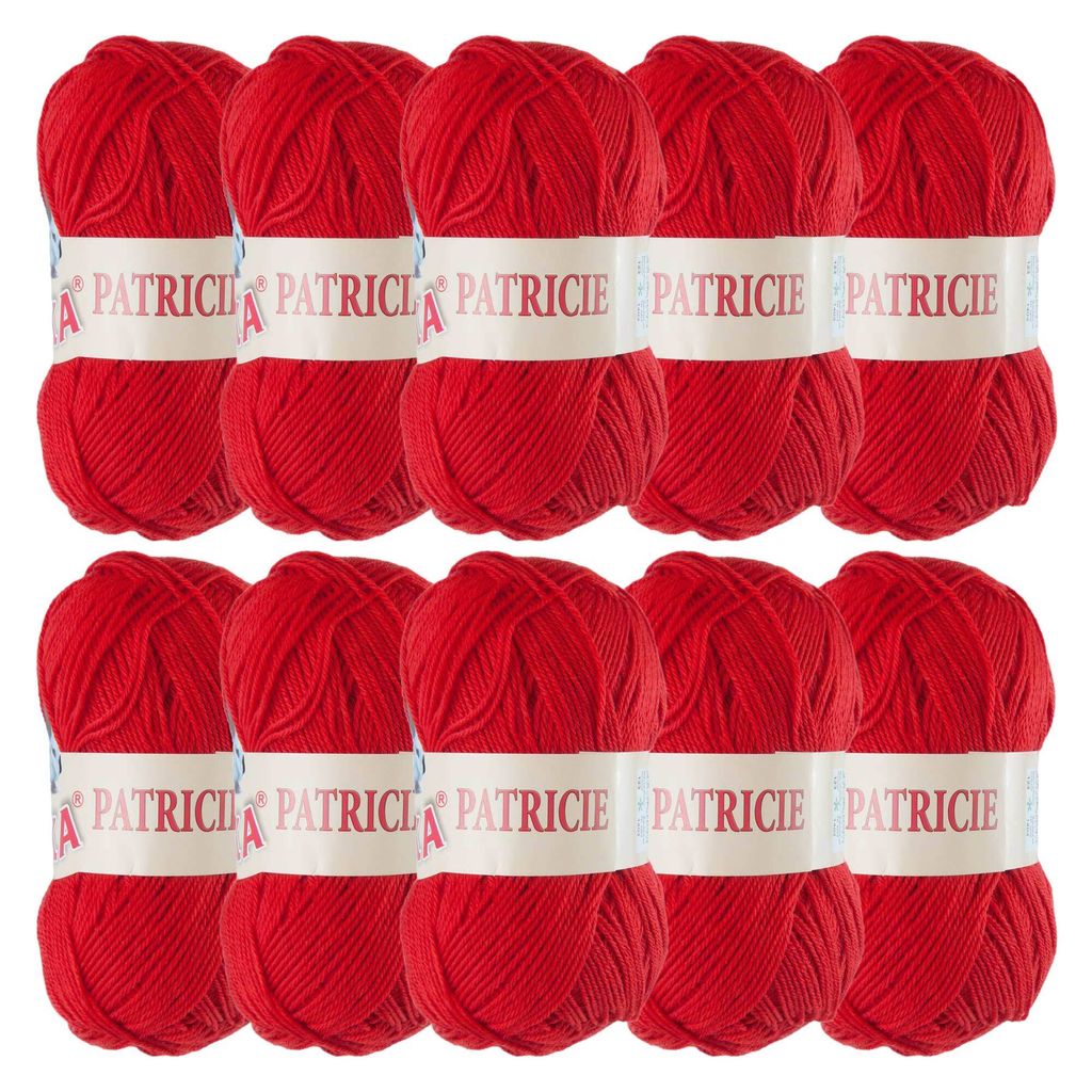 10 x 50g Strickgarn Patricie by Vlnika Wolle Strickwolle Sommergarn Farbwahl, Farbe:rot