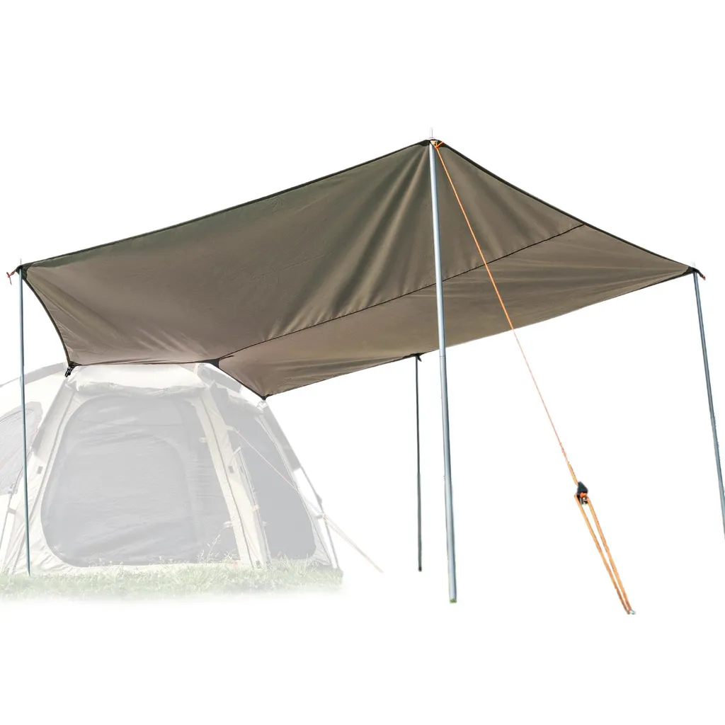 Abri de Camping Khaki 250x236cm - Pavillon Imperméable et Anti-UV Qunature