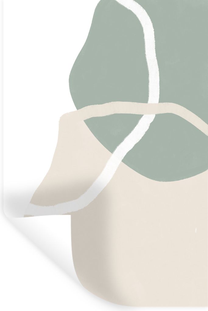 MuchoWow Wandtattoo Wandsticker Wandaufkleber Minimalismus - Pastell - Gestaltung 60x90 cm Selbstklebend und Repositionierbar - Sticker - Dekorfolie