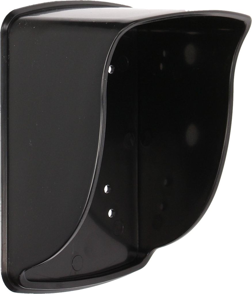 A black protective cover for a keypad or lock.