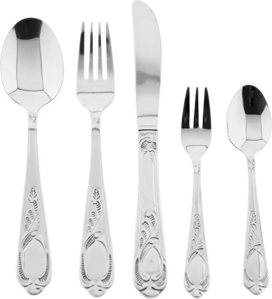 Couverts Rococo en inox 18/10 argentés avec finition poli miroir luxe