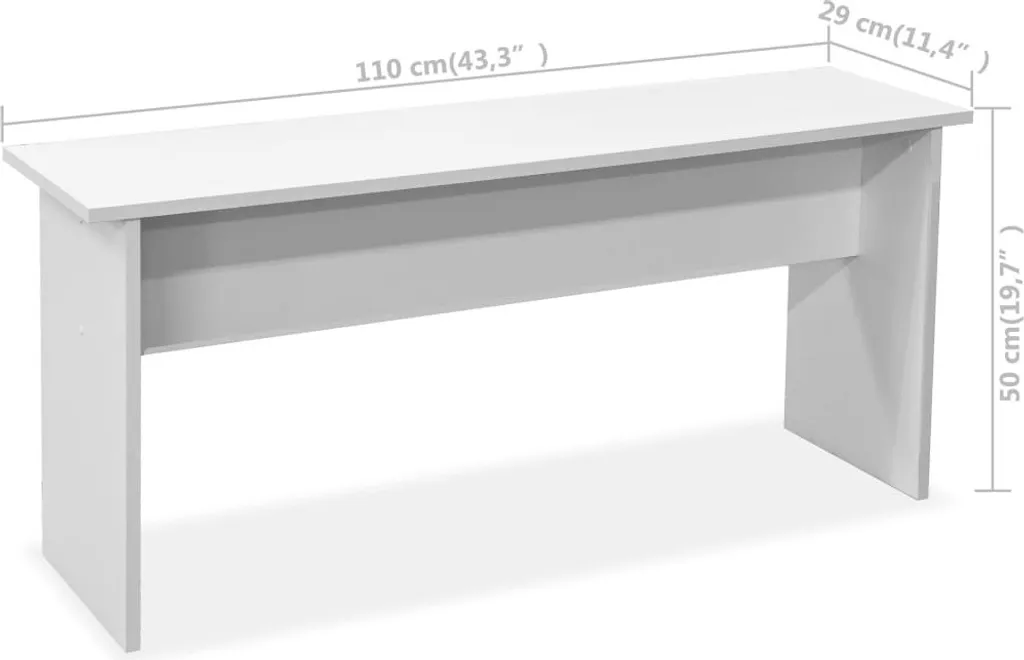 Ensemble repas gain de place avec table et bancs blancs en bois - 7