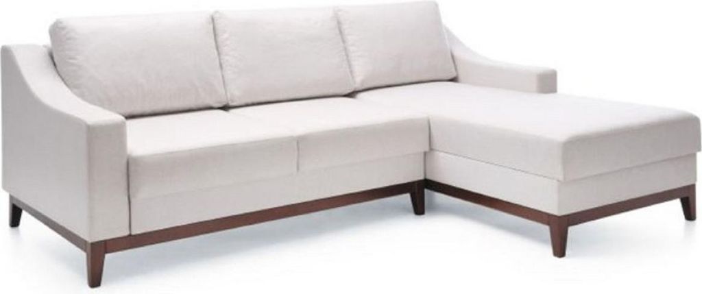 Casa Padrino Luxus Ecksofa Weiß / Dunkelbraun 225 x 173 x H. 77 cm - Wohnzimmer Sofa mit Schlaffunktion - Wohnzimmer Möbel - Luxus Möbel - Luxus...