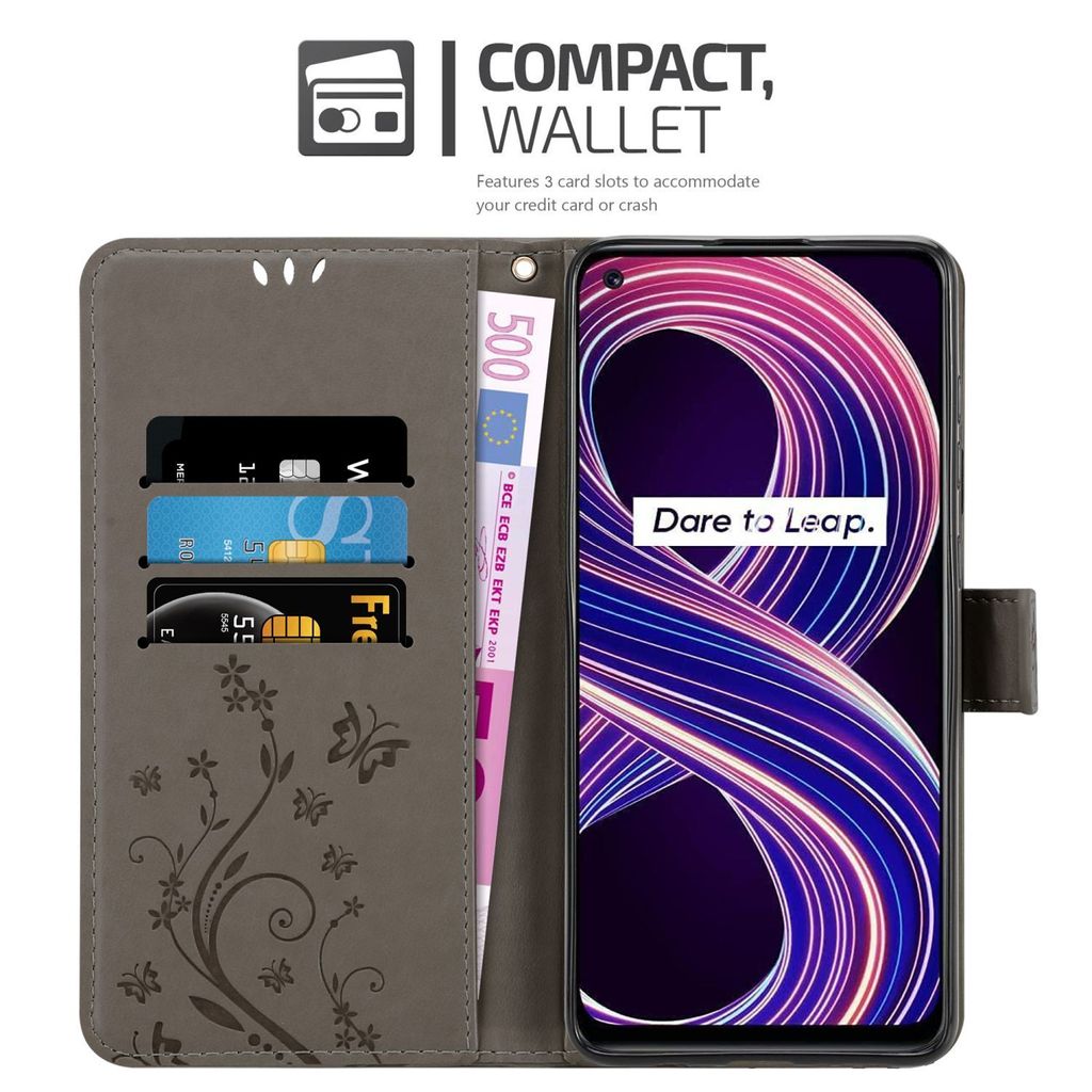 ÉTUI PORTEFEUILLE + VERRE TREMPÉ POUR REALME 8 PRO / REALME 8 (SANS 5G) - NEUF