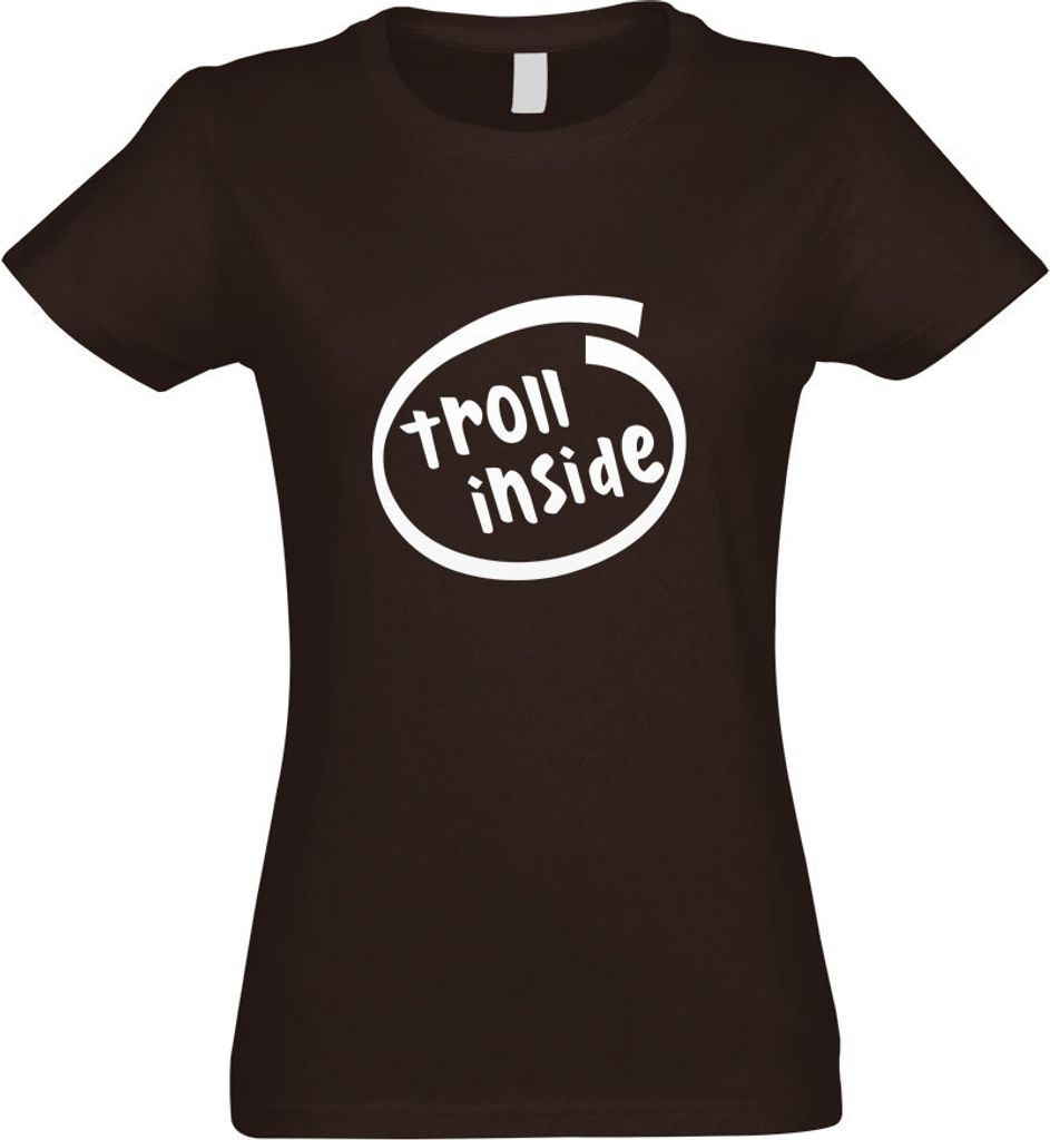 Kiwistar - T-Shirt tailliert - Damen - Chocolate - Troll Inside - mit Motiv Bedruckt - Funshirt Design - Sport - Freizeit - Damen - XL