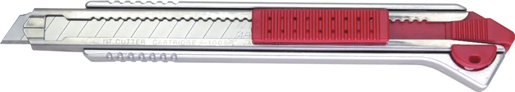 Cutter NT Cutter A-1000RP en aluminium argent et rouge avec 2 lames