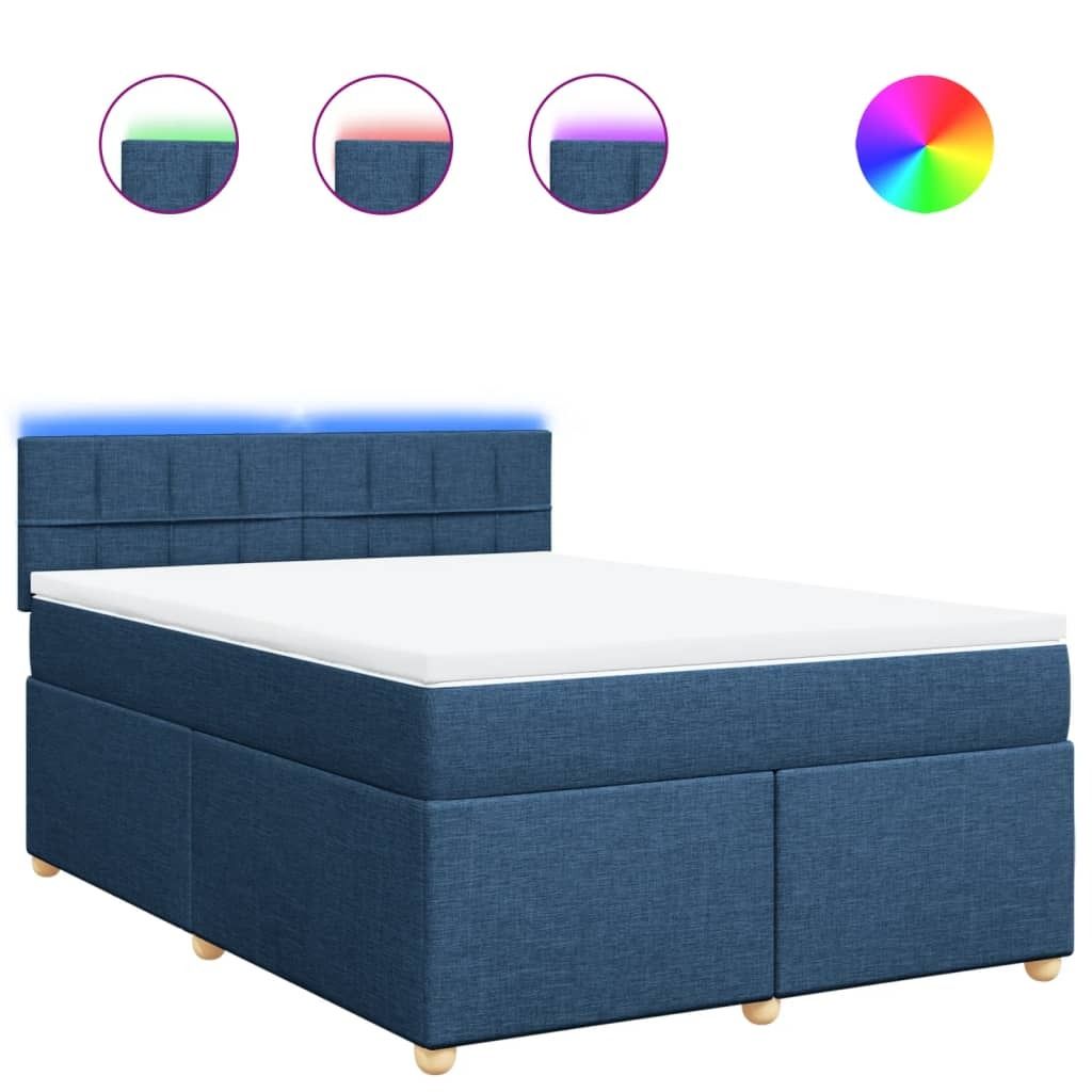 "im Sonderangebot"Boxspringbett Modernes/Doppelbett - Polsterbett Erwachsene/r /Kind - mit Matratze Blau 160x200cm Stoff - Klassische Betten DEMöb...