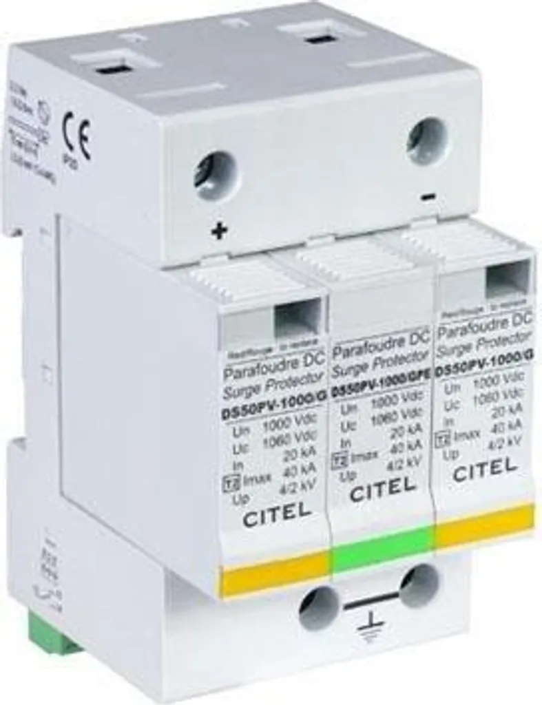 Parafoudre Haute Capacité 60KA DS50PVS-1000/G 1000V 2P+G Type 2