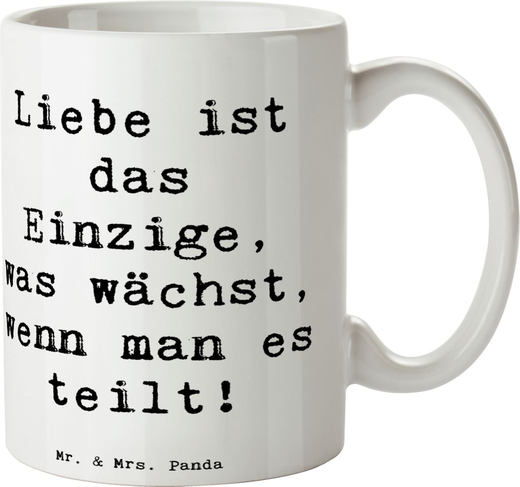 Mr. & Mrs. Panda Tasse Spruch Eheversprechen Liebe Teilen - Weiß - Geschenk, Teetasse, mit, Heiraten, Heirat, Geschenke, Keramiktasse, Pott, Kaffe...