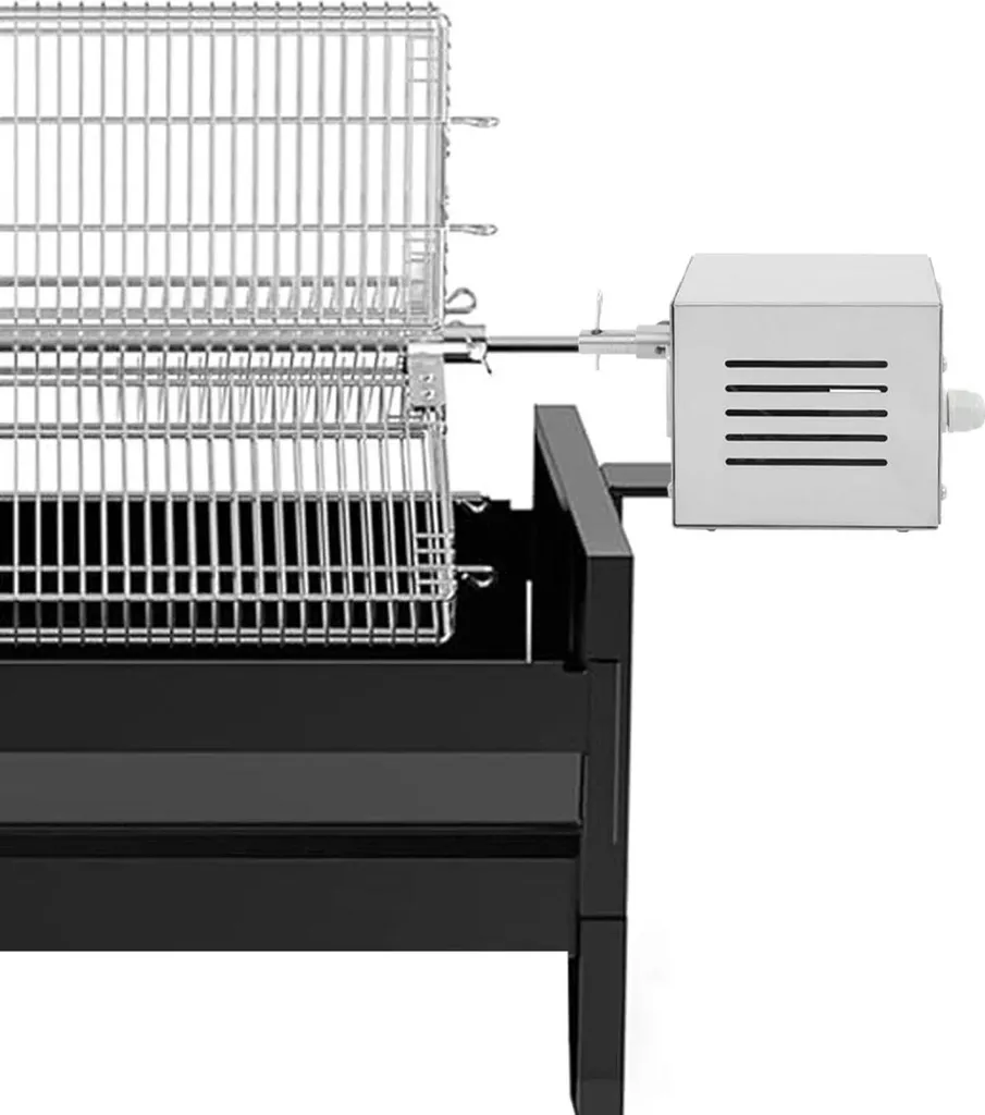 Moteur de rôtissoire 25W inox robuste avec tige 5cm et prise secteur
