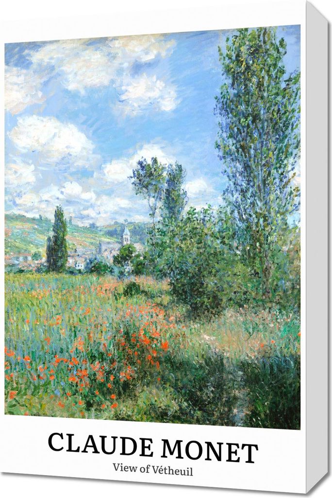 Bild 40x60cm Design View of Vétheuil, Monet Vintage für das Wohnzimmer