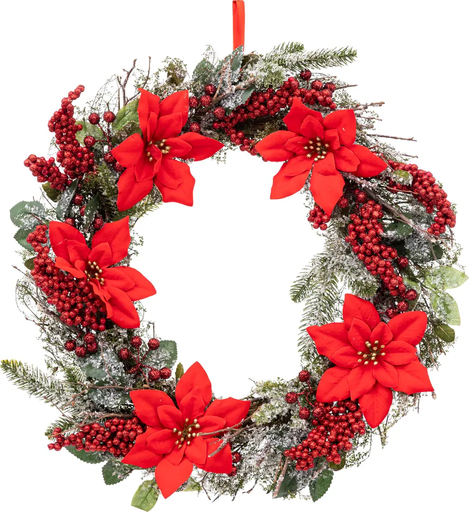 Couronne de Noël Étoile de Bethléem Ø 50 cm en bois et branches tressées