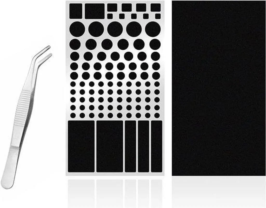 Lot de 2 Autocollants Bloque-Lumière LED Noir Opaque pour Box et PC