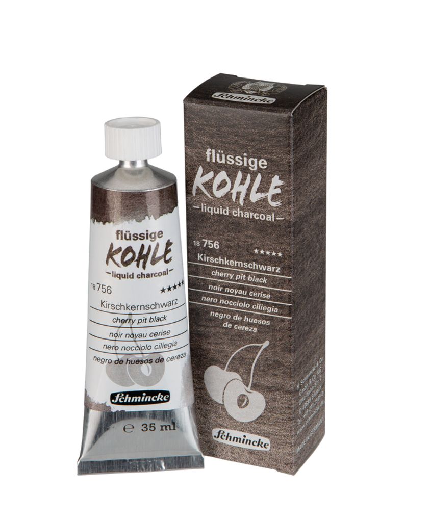 Schmincke Flüssige Kohle 18756009 Kirschkernschwarz 35ml liquid charcoal