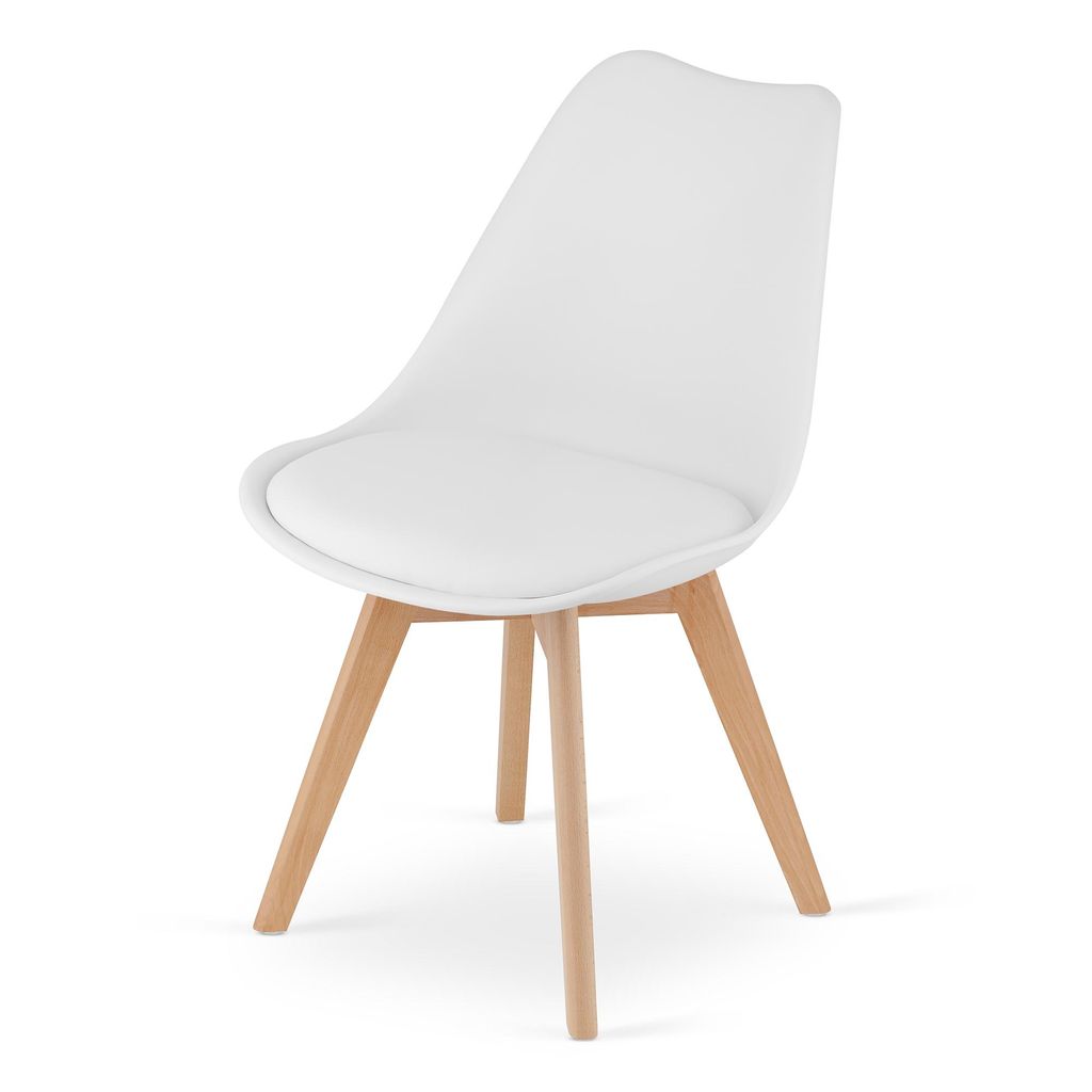 Chaise de salle à manger Chaise de salon blanche avec pieds Image du produit 