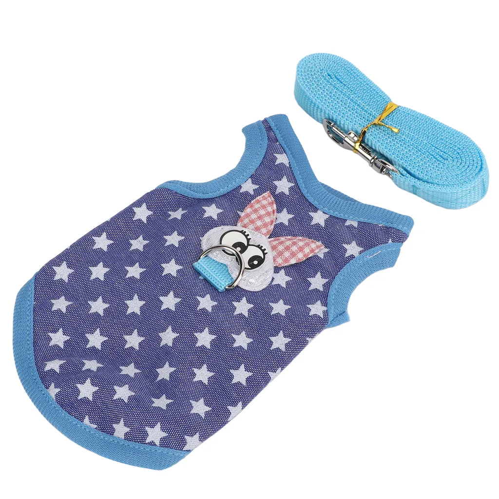 Gilet guinzaglio dell'animale domestico, guinzaglio dell'imbracatura del porcellino d'India, guinzaglio del gilet dei conigli, guinzaglio carino del gilet dell'animale domestico, corda di trazione del petto del criceto, vestiti e guinzaglio del piccolo animale domestico - 6