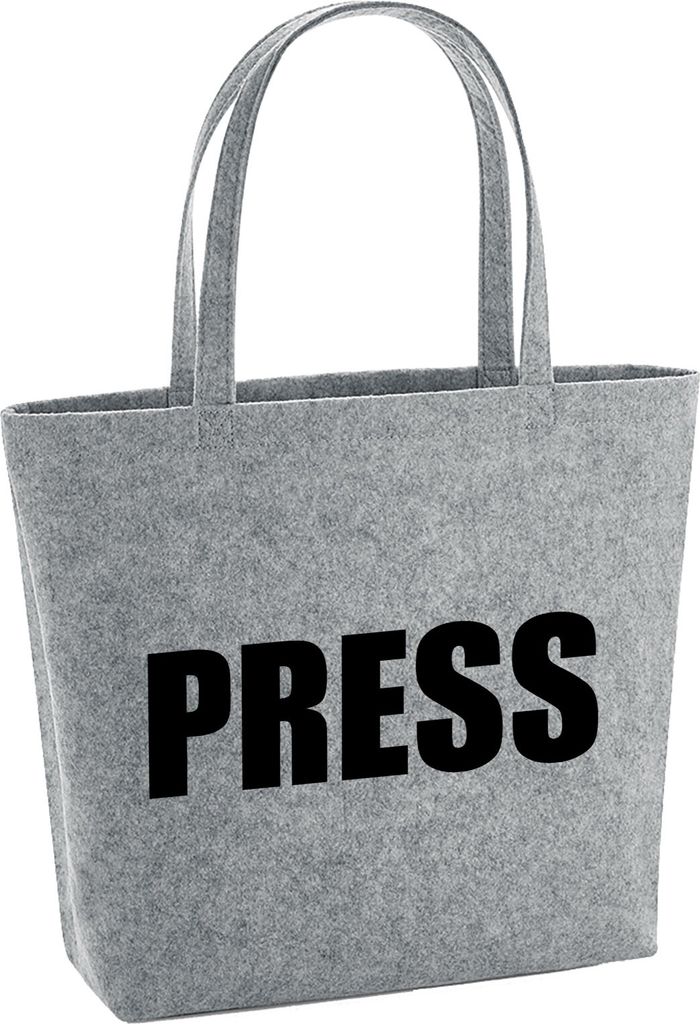 Huuraa Filzshopper Press Schriftzug 22 Liter Grey Melange Filztasche Geschenkidee