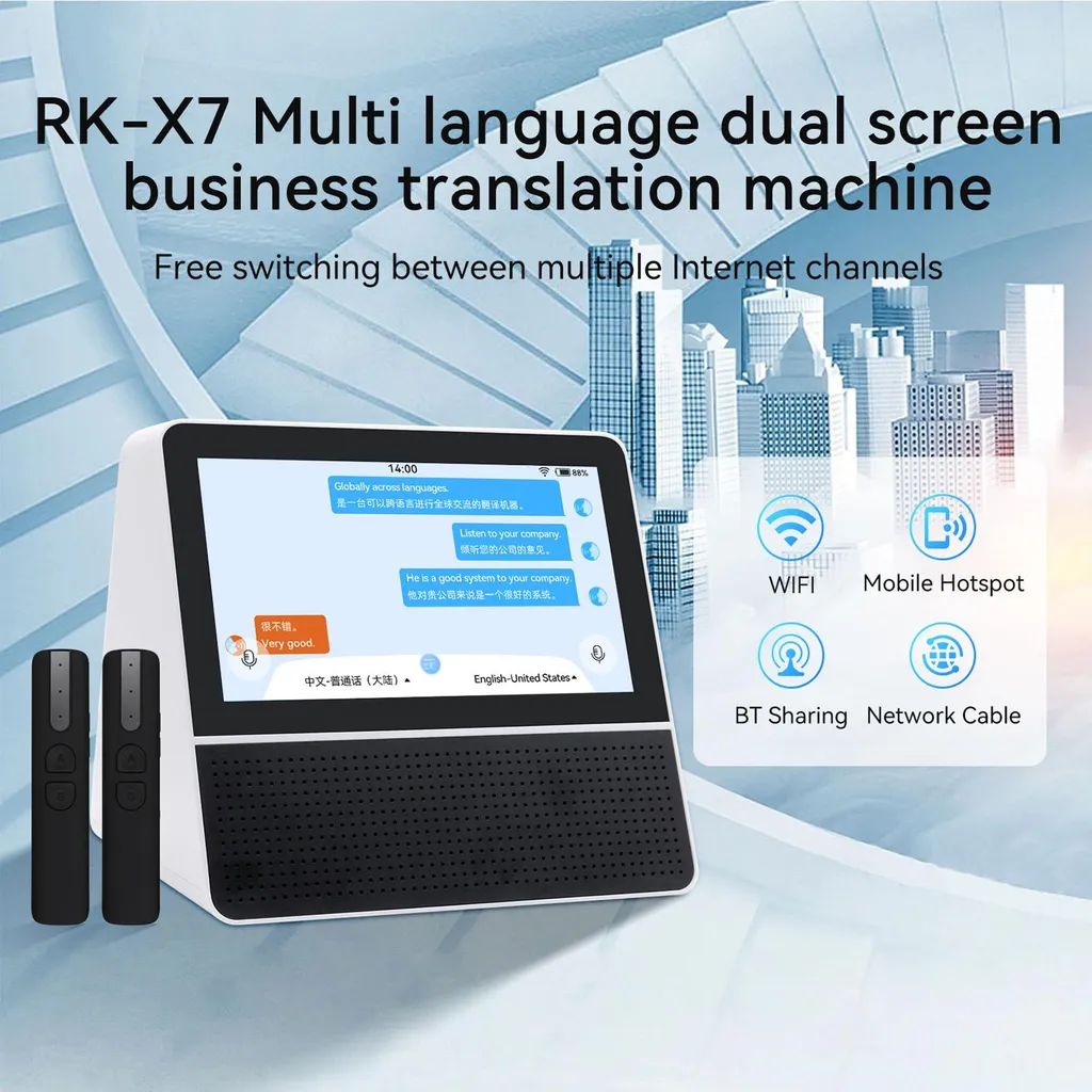 Interprète numérique double écran tactile 7'' WiFi multi-langues - 8