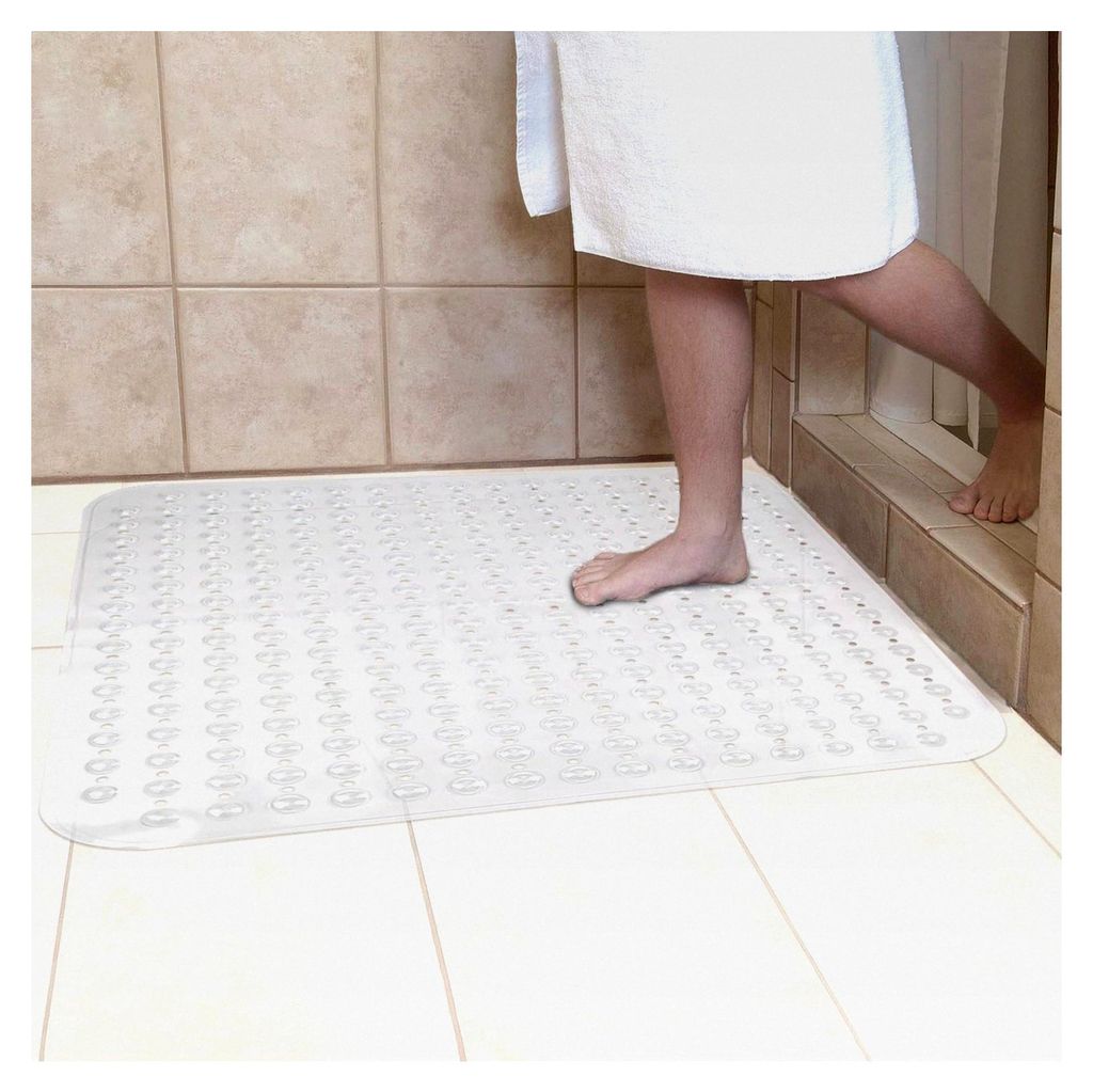 Rutschfeste Duschmatte 80x80 cm | Dicke Antirutschmatte für die Dusche | Schimmelresistente Duscheinlage BPA-frei (Transparent)