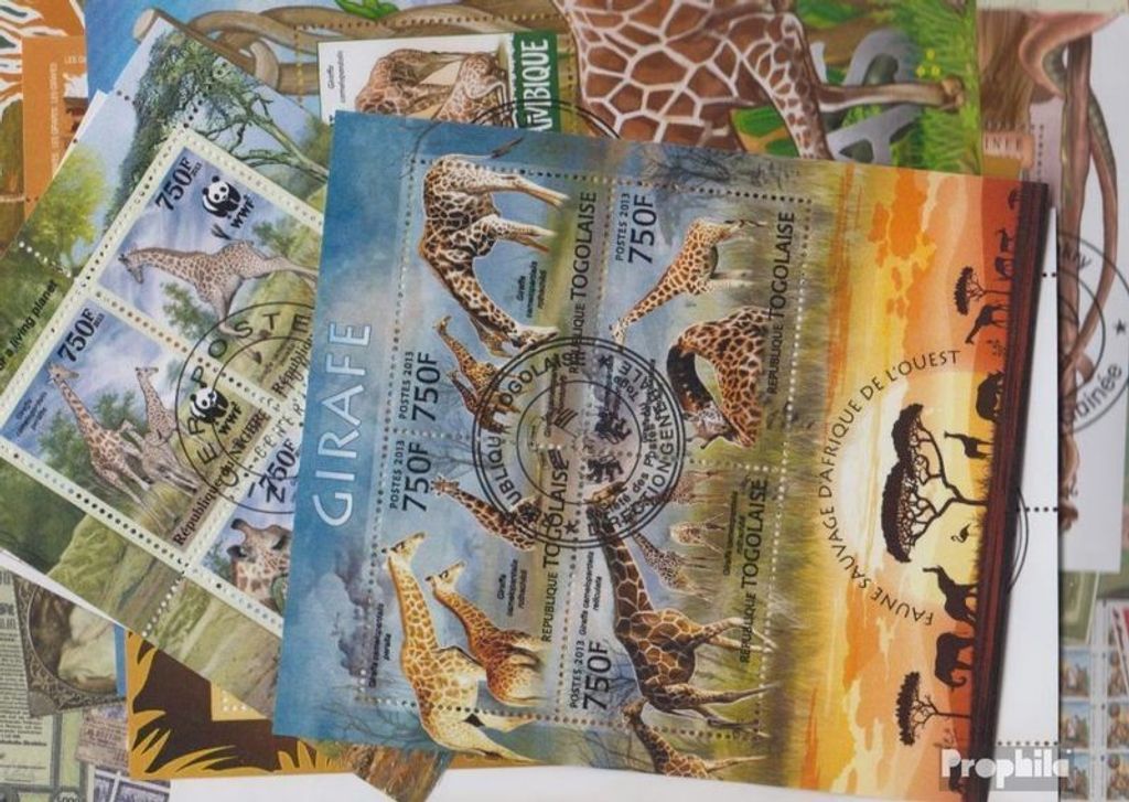 Briefmarken Motive 10 verschiedene Giraffen Blöcke