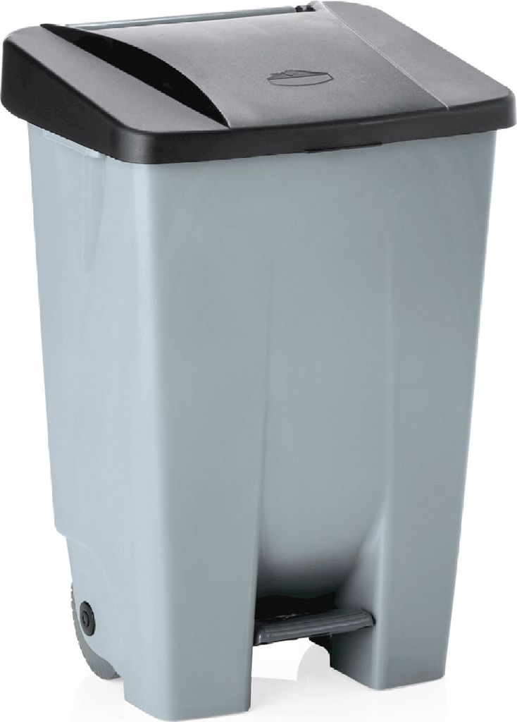 Tretabfallbehälter mit schwarzem Deckel, 80 L