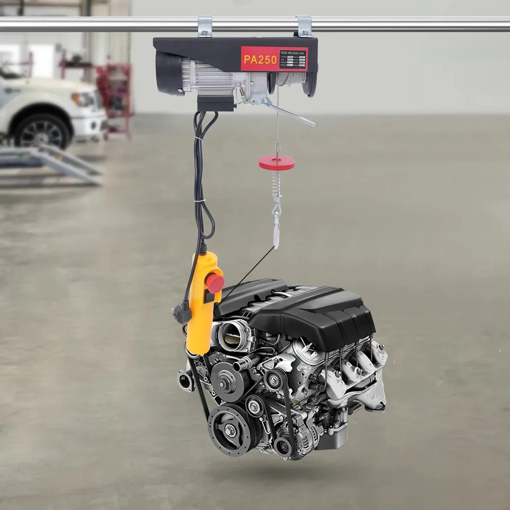 Palan Électrique 2 Modes de Levage et Télécommande - Câble Acier 12m