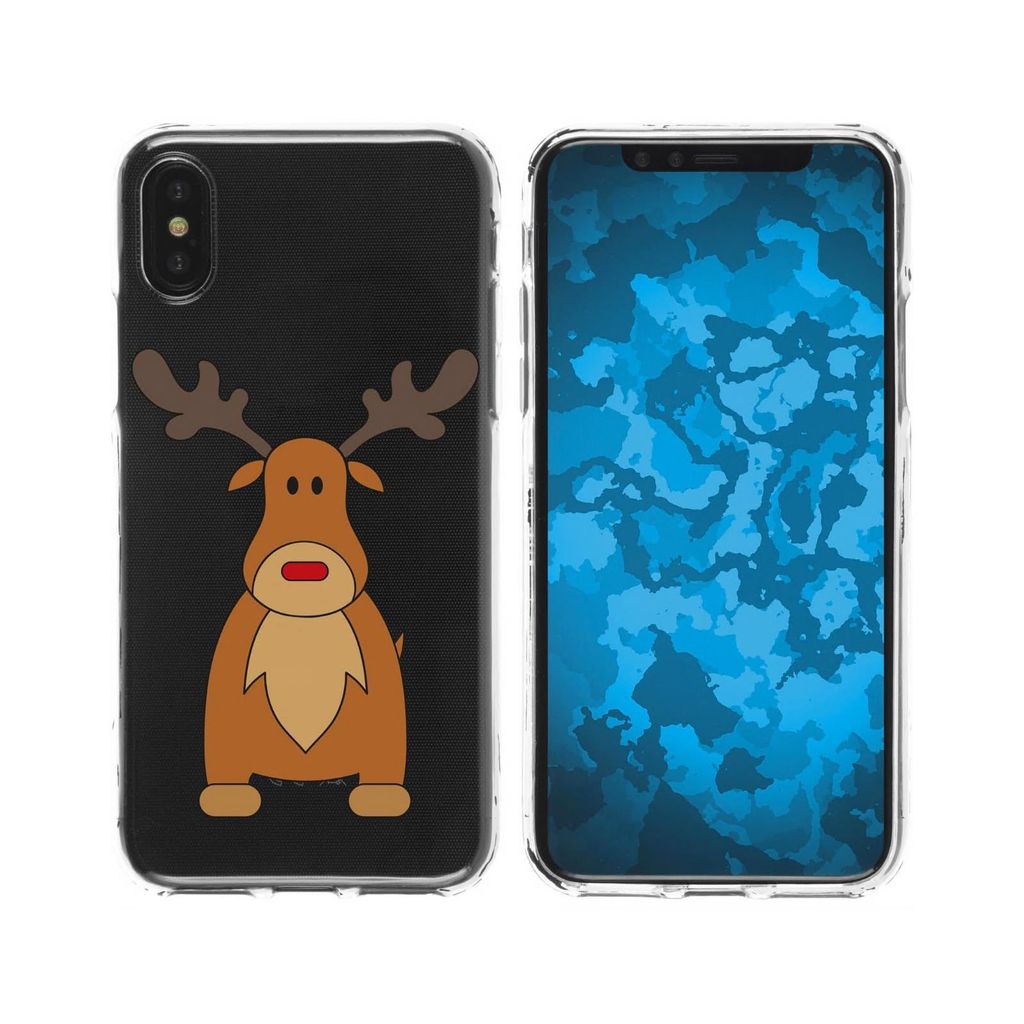 PhoneNatic Case kompatibel mit Apple iPhone Xs Max Silikon-Hülle X Mas Weihnachten Rentier M3