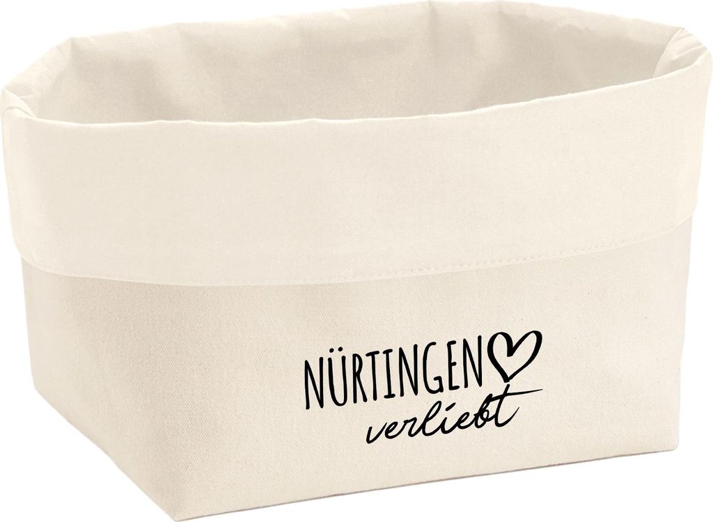 Huuraa Organizer Nürtingen verliebt 3 Liter Medium Canvas Baumwolle Utensilo Geschenkidee