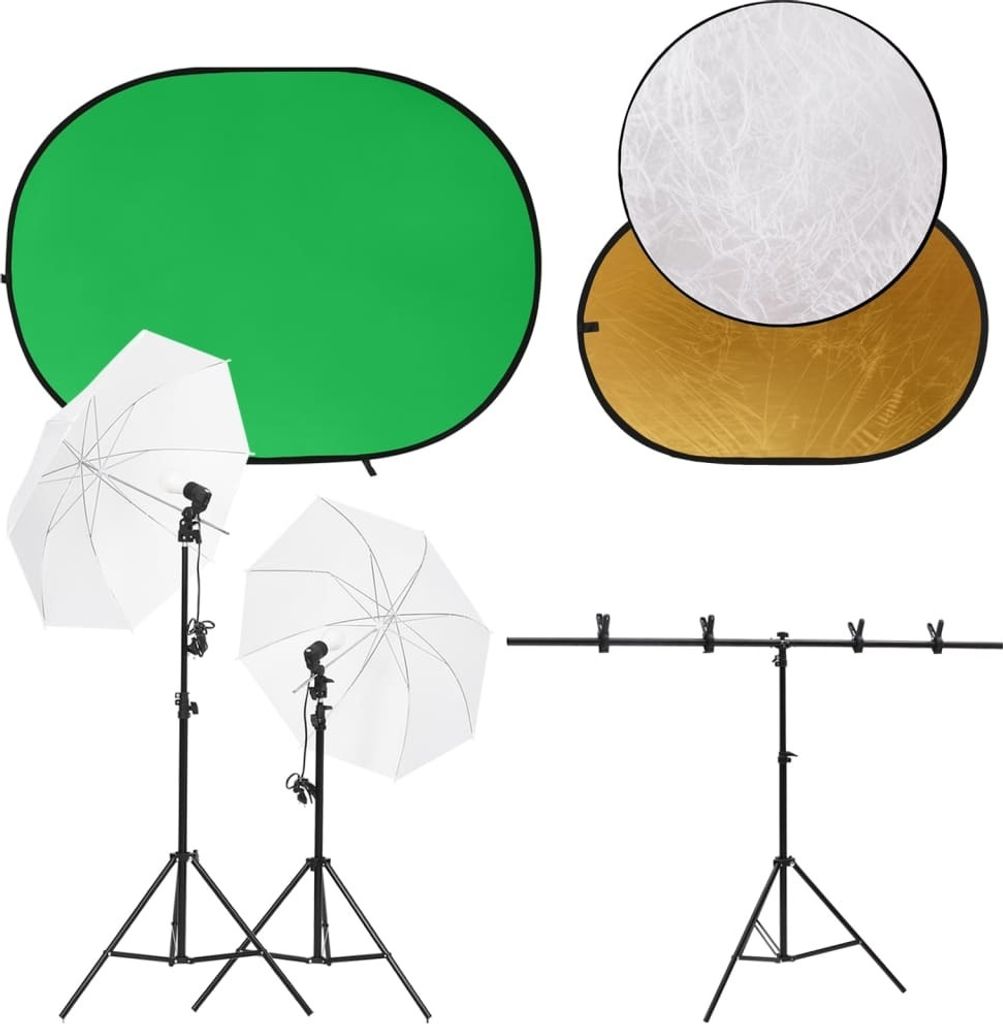 Cloris Designermöbel Fotostudio-Set mit Leuchten, Hintergrund und Reflektor 2024 Neu
