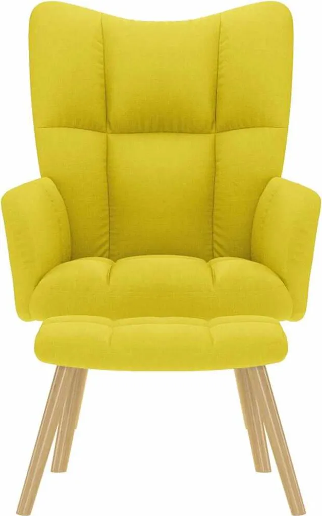 Poltrona Relax Gialla vidaXL con Sgabello | Tessuto Resistente e Comodo