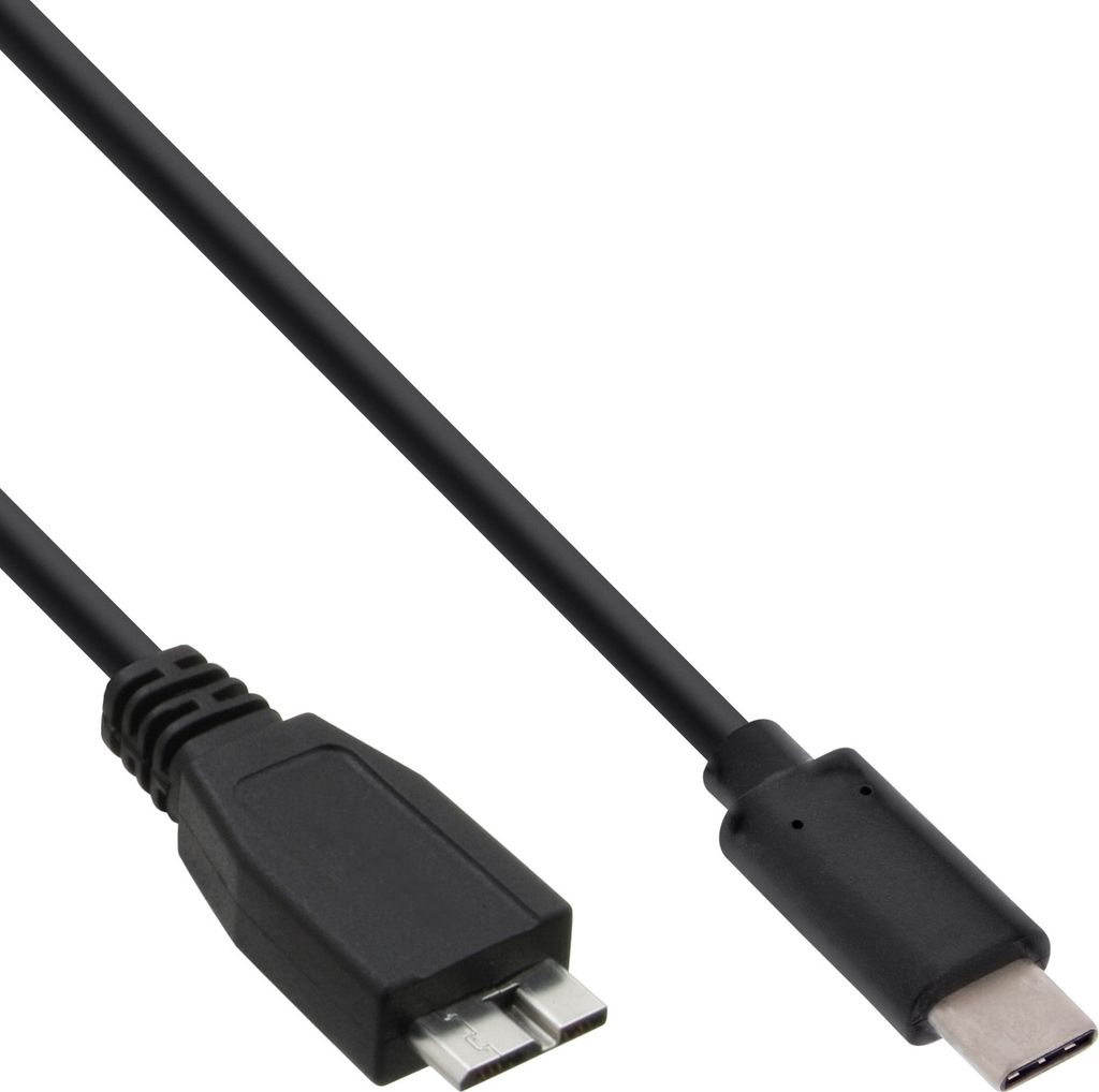InLine USB 3.2 Gen.1x2 Kabel, USB-C Stecker an Micro-B Stecker, schwarz, 1,5m