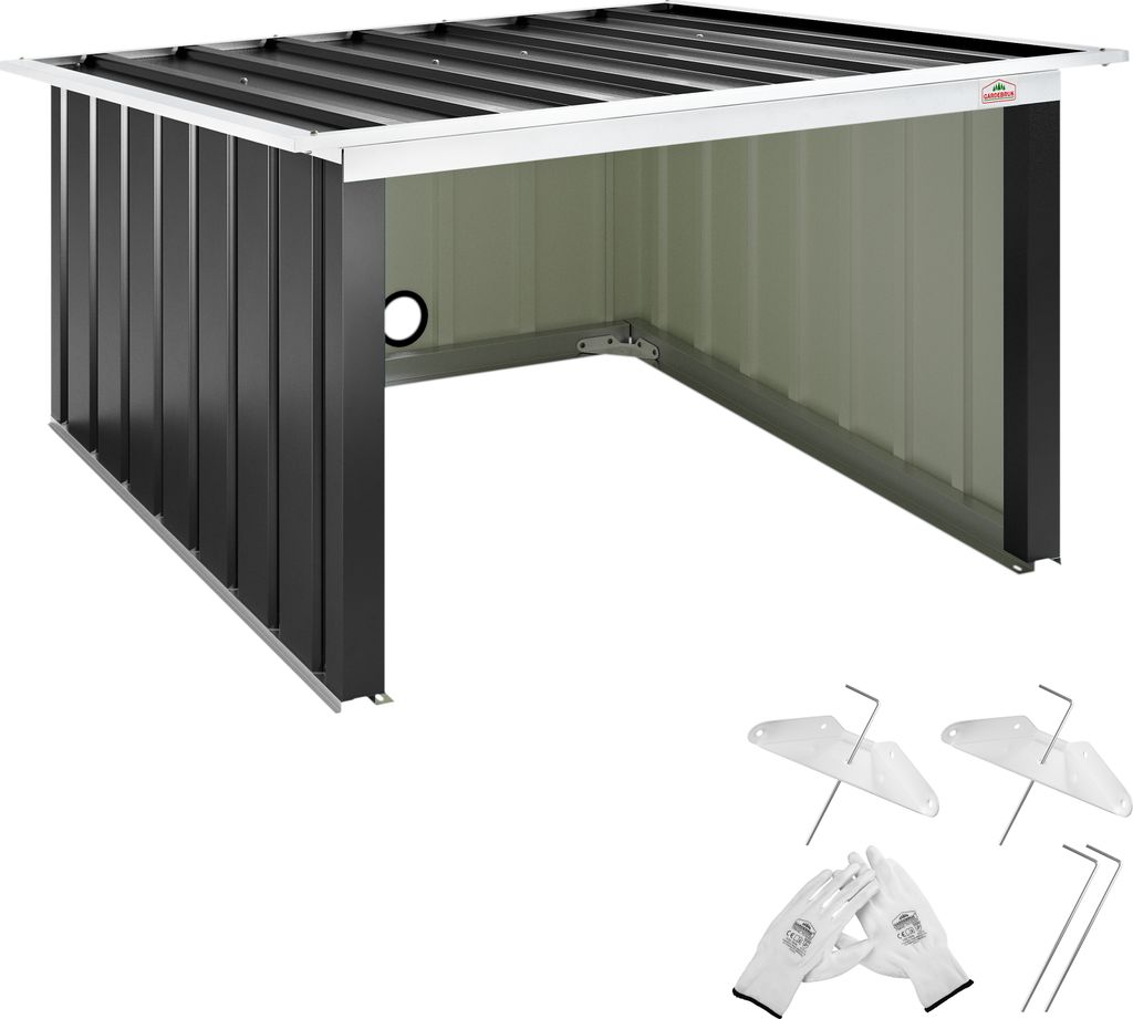 GARDEBRUK® Mähroboter Garage Metall Wetterbeständig Produktbild 1