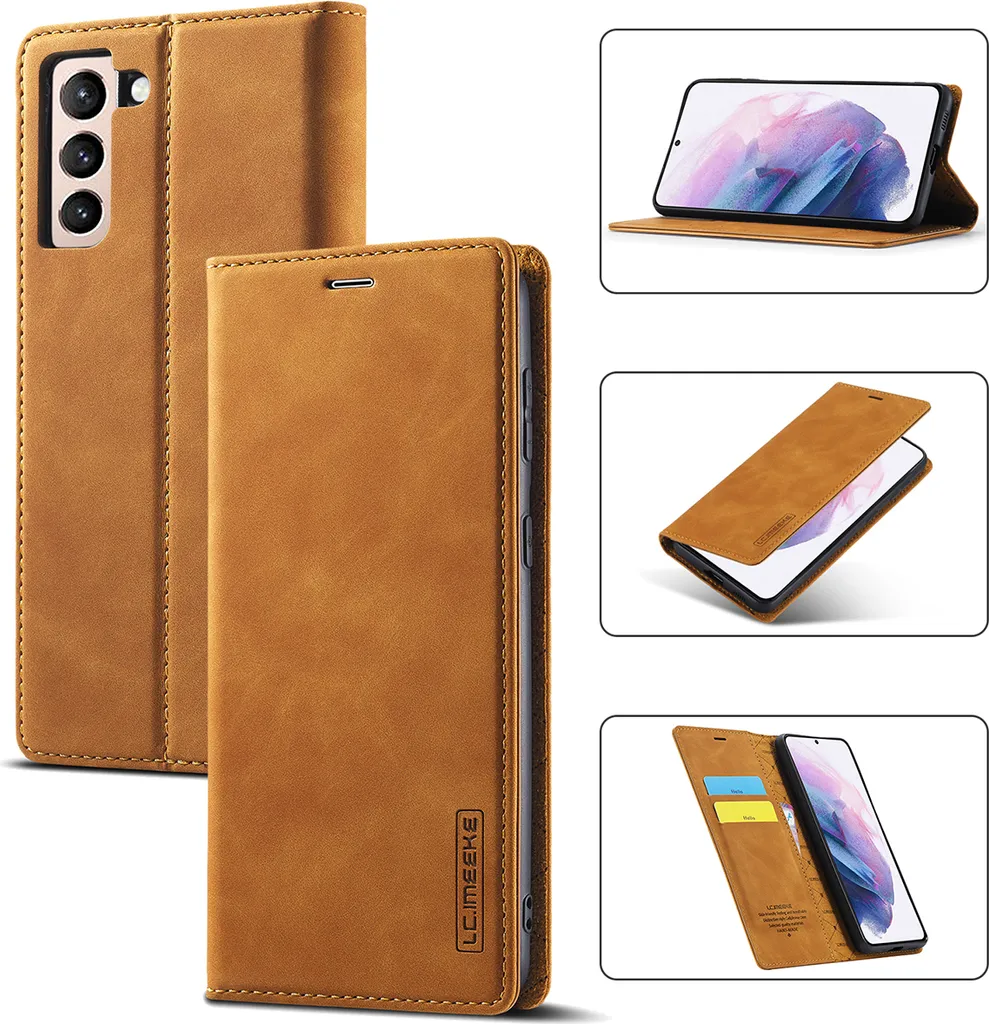 Cover Portafoglio Galaxy S21+ 5G Marrone Professionale RFID Stand