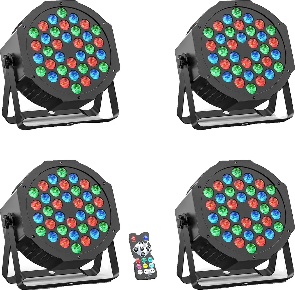 Lumières RGB Par Kit 4 Pièces : Finis les Éclairages de Soirée Ternes
