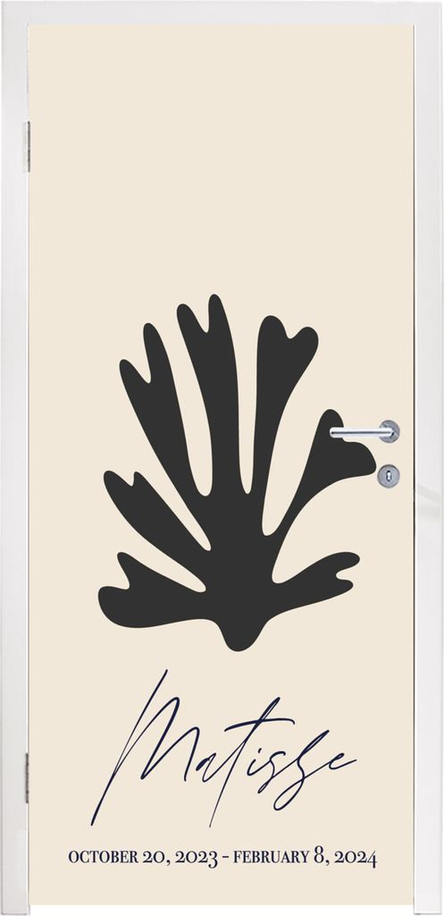 MuchoWow Türtapete Selbstklebende Türfolie Blumen - Abstrakt - Matisse 80x205 cm Türposter Türaufkleber Klebefolie Türklebefolie - Fototapet...